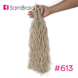 SAMBRAID Faux Curly Locs Crochet Hair 18 Inch Crochet Braid Synthetic Braiding Hair Extensions Soft Locks 30 Roots/pack