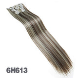 DIFEI 24Inchs 16 Clips in Hair Extensions Long Straight Hairstyle Synthetic Blonde Black Hairpieces Heat Resistant False Hair