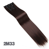 DIFEI 24Inchs 16 Clips in Hair Extensions Long Straight Hairstyle Synthetic Blonde Black Hairpieces Heat Resistant False Hair