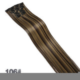DIFEI 24Inchs 16 Clips in Hair Extensions Long Straight Hairstyle Synthetic Blonde Black Hairpieces Heat Resistant False Hair