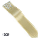 DIFEI 24Inchs 16 Clips in Hair Extensions Long Straight Hairstyle Synthetic Blonde Black Hairpieces Heat Resistant False Hair