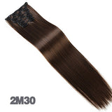 DIFEI 24Inchs 16 Clips in Hair Extensions Long Straight Hairstyle Synthetic Blonde Black Hairpieces Heat Resistant False Hair