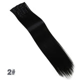 DIFEI 24Inchs 16 Clips in Hair Extensions Long Straight Hairstyle Synthetic Blonde Black Hairpieces Heat Resistant False Hair
