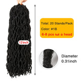 Leeons Wholesale Faux Locs Curly Crochet Braids Hair Extension 6pcs Synthetic Brading Hair Soft Dread Locks Goddess Crochet Locs