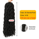 Leeons Wholesale Faux Locs Curly Crochet Braids Hair Extension 6pcs Synthetic Brading Hair Soft Dread Locks Goddess Crochet Locs