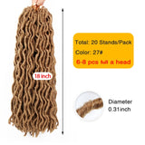 Leeons Wholesale Faux Locs Curly Crochet Braids Hair Extension 6pcs Synthetic Brading Hair Soft Dread Locks Goddess Crochet Locs