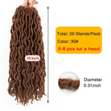 Leeons Wholesale Faux Locs Curly Crochet Braids Hair Extension 6pcs Synthetic Brading Hair Soft Dread Locks Goddess Crochet Locs