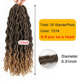 Leeons Wholesale Faux Locs Curly Crochet Braids Hair Extension 6pcs Synthetic Brading Hair Soft Dread Locks Goddess Crochet Locs