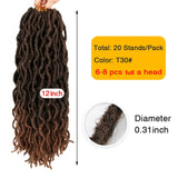 Leeons Wholesale Faux Locs Curly Crochet Braids Hair Extension 6pcs Synthetic Brading Hair Soft Dread Locks Goddess Crochet Locs
