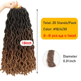 Leeons Wholesale Faux Locs Curly Crochet Braids Hair Extension 6pcs Synthetic Brading Hair Soft Dread Locks Goddess Crochet Locs