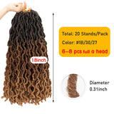 Leeons Wholesale Faux Locs Curly Crochet Braids Hair Extension 6pcs Synthetic Brading Hair Soft Dread Locks Goddess Crochet Locs