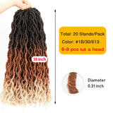 Leeons Wholesale Faux Locs Curly Crochet Braids Hair Extension 6pcs Synthetic Brading Hair Soft Dread Locks Goddess Crochet Locs