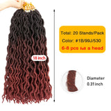 Leeons Wholesale Faux Locs Curly Crochet Braids Hair Extension 6pcs Synthetic Brading Hair Soft Dread Locks Goddess Crochet Locs