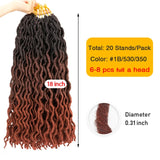 Leeons Wholesale Faux Locs Curly Crochet Braids Hair Extension 6pcs Synthetic Brading Hair Soft Dread Locks Goddess Crochet Locs