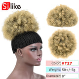 Silike Synthetic Short Afro Puff Hair Bun High Temperature Drawstring Pony Tail Clip in Hair Extension Kinky Puff Hair Bun