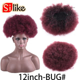 Silike Synthetic Short Afro Puff Hair Bun High Temperature Drawstring Pony Tail Clip in Hair Extension Kinky Puff Hair Bun