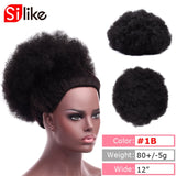 Silike Synthetic Short Afro Puff Hair Bun High Temperature Drawstring Pony Tail Clip in Hair Extension Kinky Puff Hair Bun