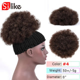 Silike Synthetic Short Afro Puff Hair Bun High Temperature Drawstring Pony Tail Clip in Hair Extension Kinky Puff Hair Bun