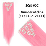 AZQUEEN Long Straight Synthetic Hair 16 Clips 140G Extensions Clips in High Temperature Fiber Black Brown Hairpiece