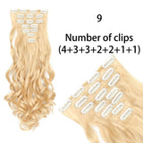 AZQUEEN Long Straight Synthetic Hair 16 Clips 140G Extensions Clips in High Temperature Fiber Black Brown Hairpiece