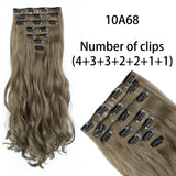 AZQUEEN Long Straight Synthetic Hair 16 Clips 140G Extensions Clips in High Temperature Fiber Black Brown Hairpiece