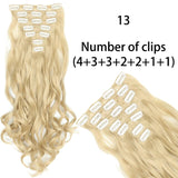 AZQUEEN Long Straight Synthetic Hair 16 Clips 140G Extensions Clips in High Temperature Fiber Black Brown Hairpiece