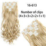AZQUEEN Long Straight Synthetic Hair 16 Clips 140G Extensions Clips in High Temperature Fiber Black Brown Hairpiece
