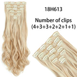 AZQUEEN Long Straight Synthetic Hair 16 Clips 140G Extensions Clips in High Temperature Fiber Black Brown Hairpiece