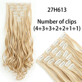 AZQUEEN Long Straight Synthetic Hair 16 Clips 140G Extensions Clips in High Temperature Fiber Black Brown Hairpiece