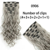 AZQUEEN Long Straight Synthetic Hair 16 Clips 140G Extensions Clips in High Temperature Fiber Black Brown Hairpiece