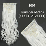 AZQUEEN Long Straight Synthetic Hair 16 Clips 140G Extensions Clips in High Temperature Fiber Black Brown Hairpiece