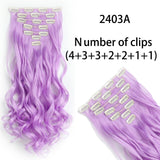 AZQUEEN Long Straight Synthetic Hair 16 Clips 140G Extensions Clips in High Temperature Fiber Black Brown Hairpiece