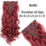 AZQUEEN Long Straight Synthetic Hair 16 Clips 140G Extensions Clips in High Temperature Fiber Black Brown Hairpiece