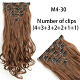 AZQUEEN Long Straight Synthetic Hair 16 Clips 140G Extensions Clips in High Temperature Fiber Black Brown Hairpiece