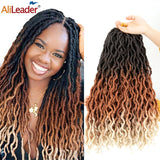 AliLeader Faux Locs Curly Crochet Braids 12 18Inch Soft Natural Black 99J Synthetic Hair Extension 20 Stands/P Faux Locks Hair