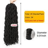 AliLeader Faux Locs Curly Crochet Braids 12 18Inch Soft Natural Black 99J Synthetic Hair Extension 20 Stands/P Faux Locks Hair