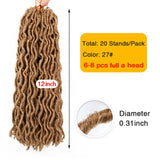 AliLeader Faux Locs Curly Crochet Braids 12 18Inch Soft Natural Black 99J Synthetic Hair Extension 20 Stands/P Faux Locks Hair