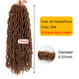 AliLeader Faux Locs Curly Crochet Braids 12 18Inch Soft Natural Black 99J Synthetic Hair Extension 20 Stands/P Faux Locks Hair