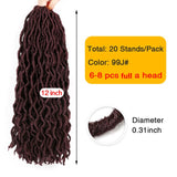 AliLeader Faux Locs Curly Crochet Braids 12 18Inch Soft Natural Black 99J Synthetic Hair Extension 20 Stands/P Faux Locks Hair