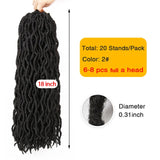 AliLeader Faux Locs Curly Crochet Braids 12 18Inch Soft Natural Black 99J Synthetic Hair Extension 20 Stands/P Faux Locks Hair