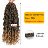 AliLeader Faux Locs Curly Crochet Braids 12 18Inch Soft Natural Black 99J Synthetic Hair Extension 20 Stands/P Faux Locks Hair