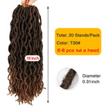 AliLeader Faux Locs Curly Crochet Braids 12 18Inch Soft Natural Black 99J Synthetic Hair Extension 20 Stands/P Faux Locks Hair