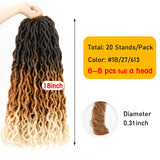 AliLeader Faux Locs Curly Crochet Braids 12 18Inch Soft Natural Black 99J Synthetic Hair Extension 20 Stands/P Faux Locks Hair