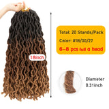 AliLeader Faux Locs Curly Crochet Braids 12 18Inch Soft Natural Black 99J Synthetic Hair Extension 20 Stands/P Faux Locks Hair