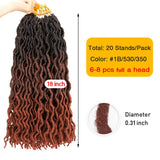 AliLeader Faux Locs Curly Crochet Braids 12 18Inch Soft Natural Black 99J Synthetic Hair Extension 20 Stands/P Faux Locks Hair