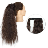AZQUEEN Synthetic Corn Wavy Long Ponytail  Hairpiece Wrap on Clip Hair Extensions Ombre Brown Pony Tail Blonde Fack Hair