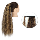 AZQUEEN Synthetic Corn Wavy Long Ponytail  Hairpiece Wrap on Clip Hair Extensions Ombre Brown Pony Tail Blonde Fack Hair