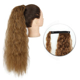 AZQUEEN Synthetic Corn Wavy Long Ponytail  Hairpiece Wrap on Clip Hair Extensions Ombre Brown Pony Tail Blonde Fack Hair