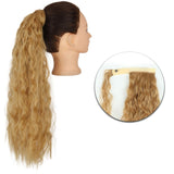 AZQUEEN Synthetic Corn Wavy Long Ponytail  Hairpiece Wrap on Clip Hair Extensions Ombre Brown Pony Tail Blonde Fack Hair