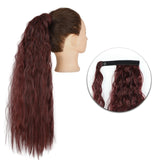 AZQUEEN Synthetic Corn Wavy Long Ponytail  Hairpiece Wrap on Clip Hair Extensions Ombre Brown Pony Tail Blonde Fack Hair